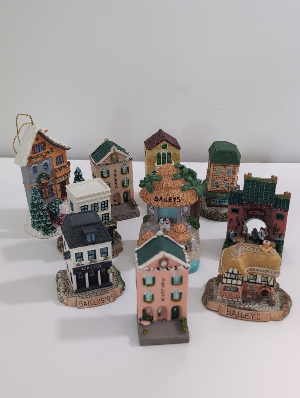 Vintage Bailey's Irish Cream Village Miniature Houses Set Of 10 Cottagecore